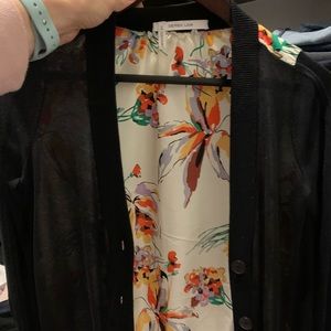 Derek Lam Black & Silk Cardigan